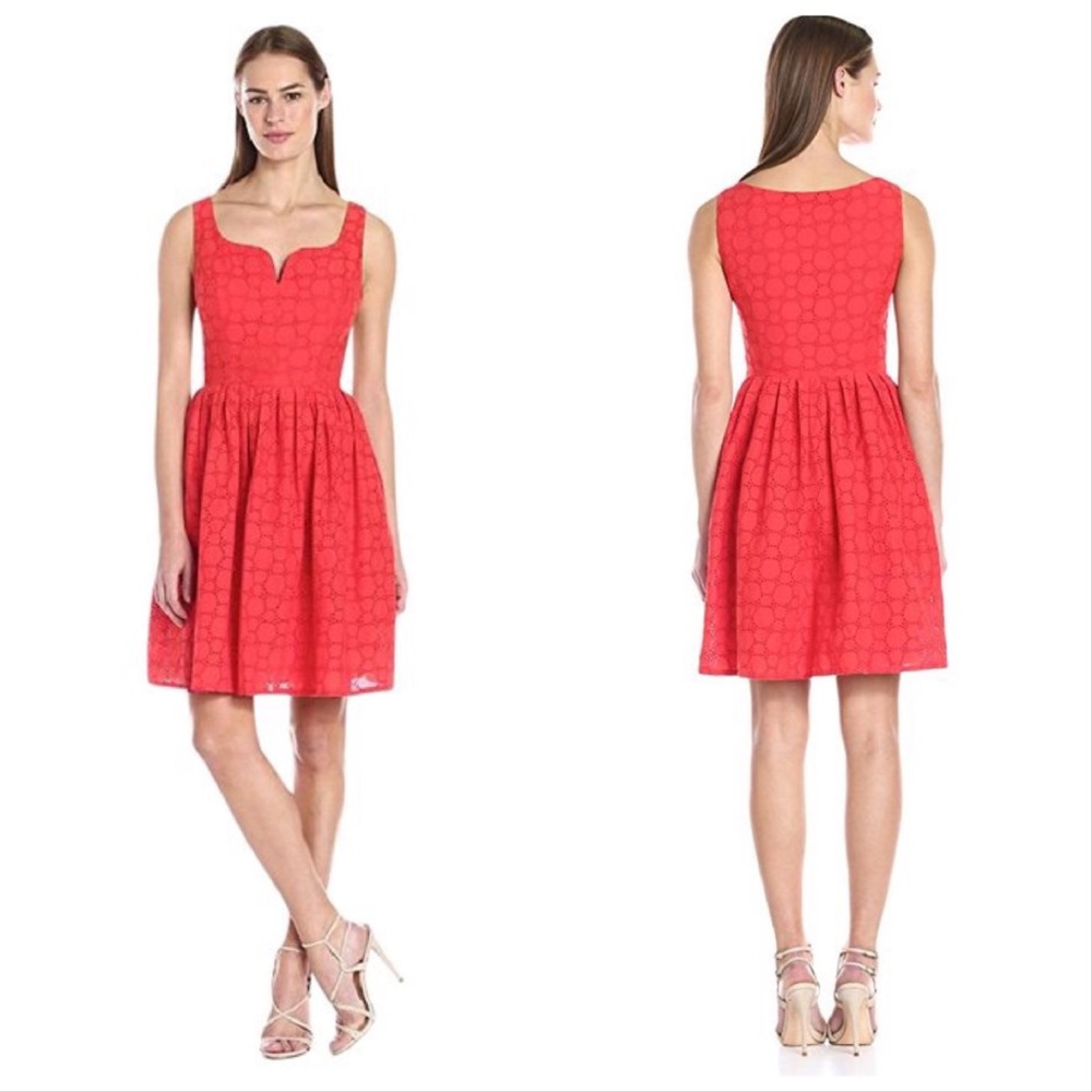 NEW Adrianna Papell ‘Capri’ Coral Eyelet Dress